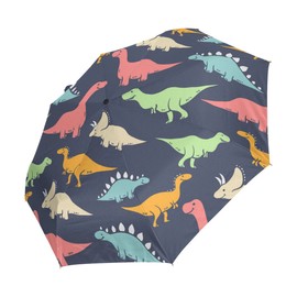 Compact Sun and Rain Travel Umbrella Dinosaur Outdoor Auto Open Close Folding Umbrellas
