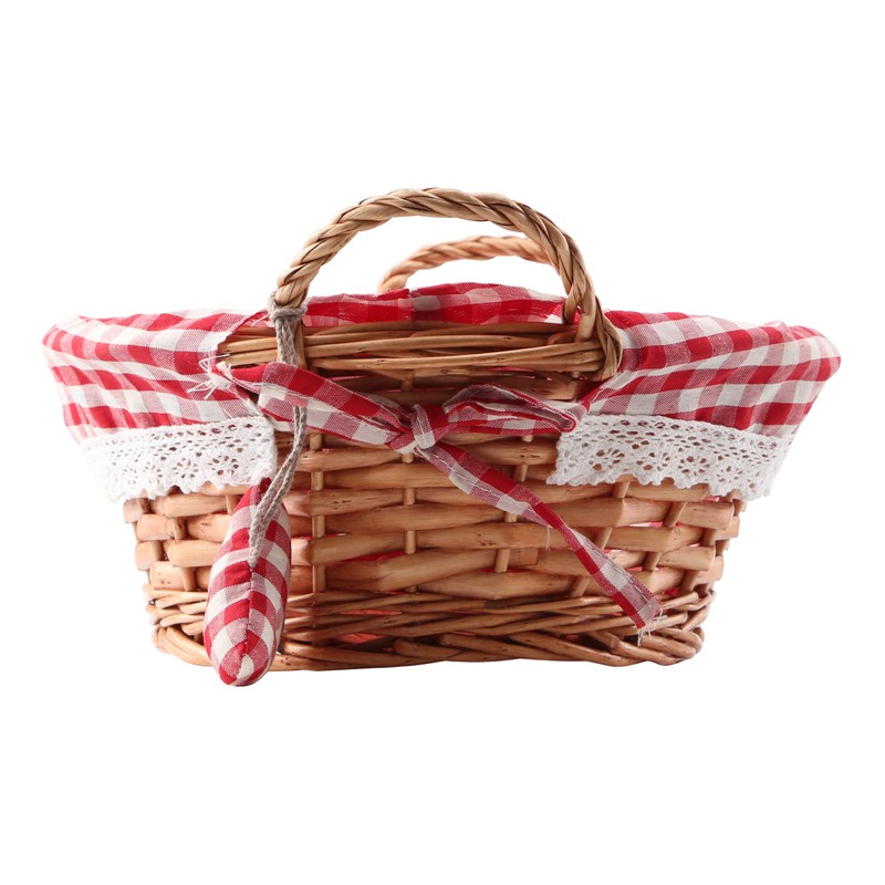 Premier Housewares Round Picnic Blanket Basket Hamper Handles Picnic Basket