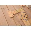 Triumph 28-Piece Wood Lawn Outdoor Large-Format Domino Set Includes Storage