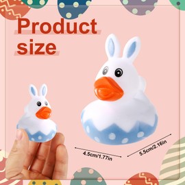 12pcs Mini Easter Bunny Rubber Ducks, 6 Styles Easter Themed Small Rubber Ducks Easter Day Rubber Ducks Assorted Bunny Rubber Duck for Kid Fun Bath Tub Easter Basket Stuffer Party Favor