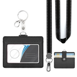 ID Card Holder with Lanyard for ID Card Holder, Office, School, Employee, Durable, Stylish, Card Case (Horizontal Lanyard)