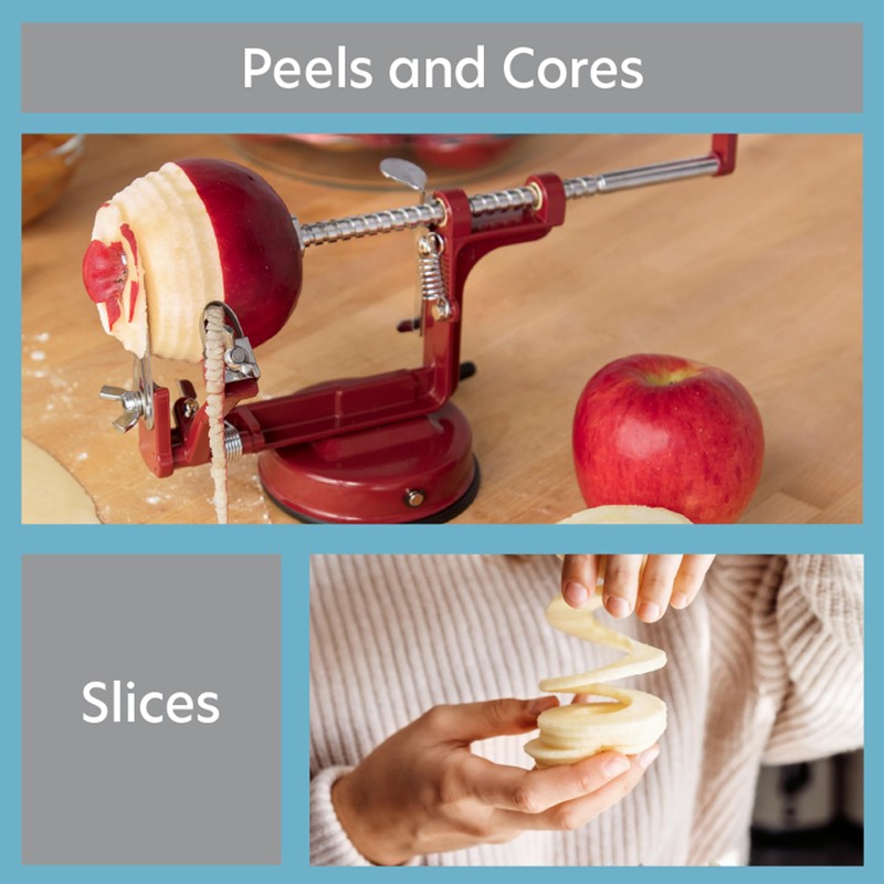 Apple Peeler and Corer- Durable Heavy Duty Chrome Cast Iron