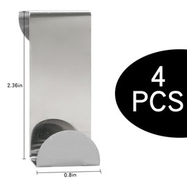 Luckious 4PCS Over The Door Hook for Door, Bathroom - Stainless Steel Versatile Coat Hooks, Over Door Hangers, Reversible Cupboard and Drawer Hooks, Kitchen, Bedroom, Office