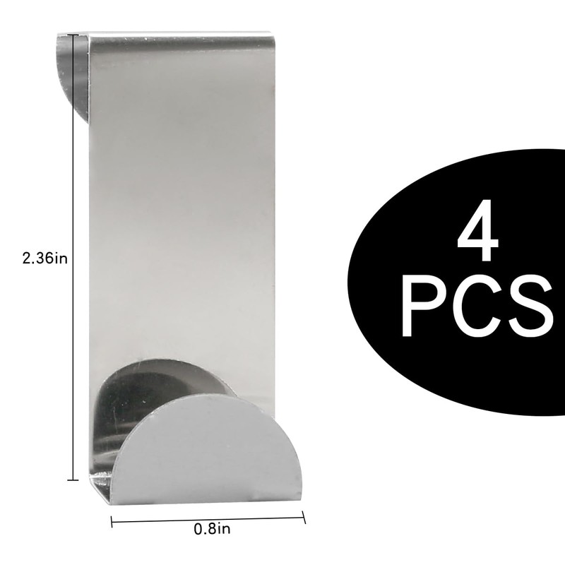 Luckious 4PCS Over The Door Hook for Door, Bathroom -