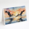 Caroline's Treasures Pelicans Flying Greeting Cards Pack of 8 Blank