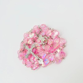 CACALOSS Catholic 0.31In Pink Love Cross Necklace Jesus Baptism Prayer Meditation Eucharist Gift