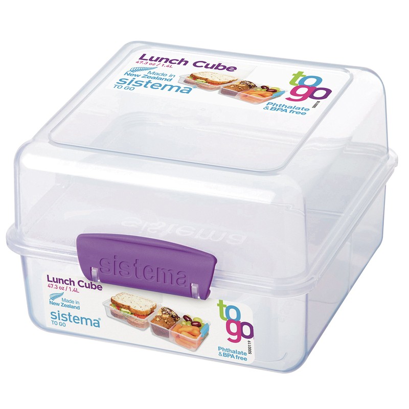 Sistema To Go Collection Lunch Cube Compact Food Storage Container,