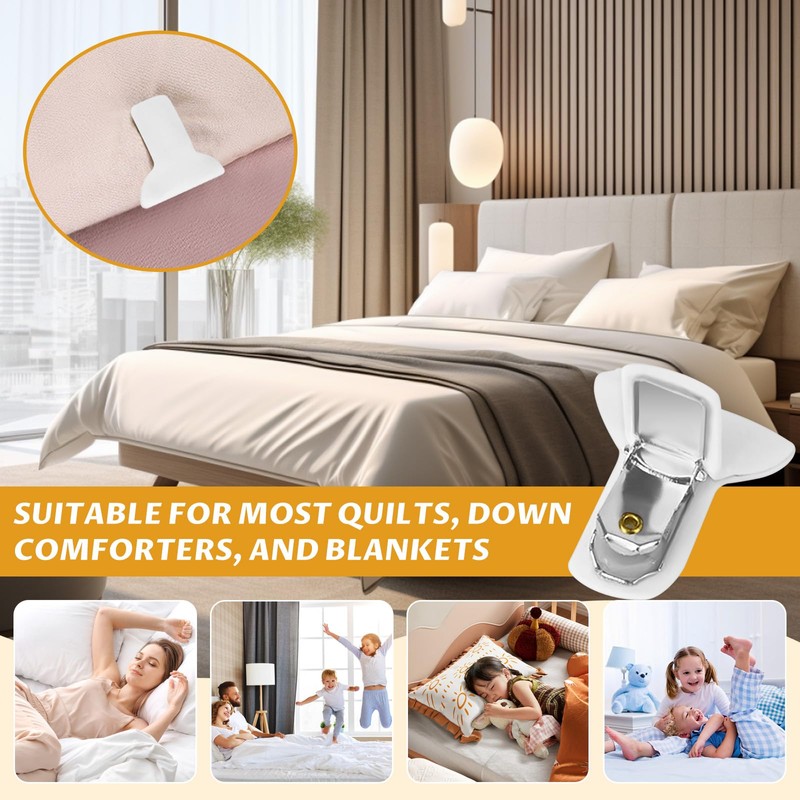 6Pcs Duvet Clips & Bed Sheet Clips,Durable Duvet Cover Clips