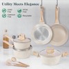 M MELENTA Pots and Pans Set Non Stick, 11pcs Ceramic