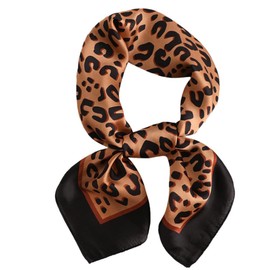 VALICLUD Satin Turban 1 Piece Silk Scarf with Leopard Pattern Hair Scarf Thin Scarf Neckerchief for Women Women's Scarves Bag Accessories Miss Lip Gloss Silk Leopard Print, Assorted colours