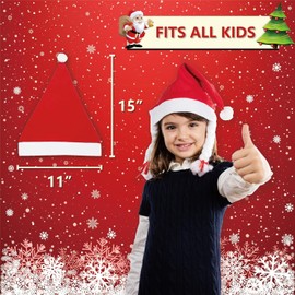 ROTDAM Christmas Hat Santa Hat Xmas Hat for Adults and Kids Christmas Caps Santa Claus Caps Christmas Party Supplies (Adults Size)