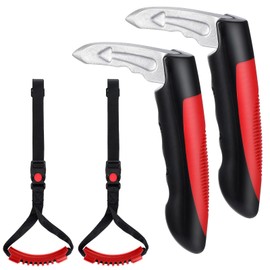 BBTO 4 Pcs Door Handle for Elderly with Assist Support Grip Multifunction Grip Car Door Latch Handle for Seniors and Handicapped(Red)
