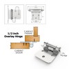 Chibery 10 Pack 1/2" Overlay Cabinet Hinges, Semi-Concealed Hinge, Cabinet