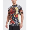 LAFROI CLY08D Men's Short-Sleeved Compression Shirt UPF 50+ Rash Guard,