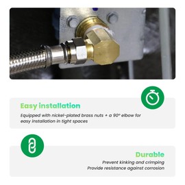 Watflow 4Ft Dishwasher Installation Kit, 3/8 Inch MIP Elbow, 3/8" Comp x 3/4" FHT Elbow