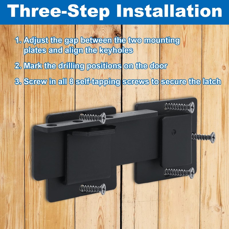 ASelected 2 PCS Flip Gate Latch Lock with Padlock Holes,