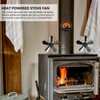 Wood Stove Fan 5 Blades Fireplace Fan Heat Powered Stove