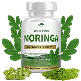 VPKIN Organic Moringa Powder Capsules,Pure Moringa Oleifera Leaf Powder Capsules 1000mg,Moringa Supplement for Energy,Immunity & Joint Health,Vegan and Non-GMO,120 Capsules