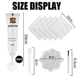 JCOTCL EELHOE Professional DIY Leather & Vinyl Repair Kit - Leather Repair Cream, for Car Seats, Sofas, Leather Clothing, Leather Bags, Repair and Renovation (White)