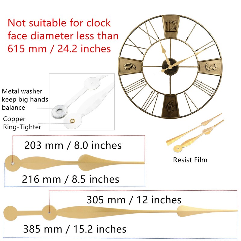 TIKROUND Youngtown 12888 High Torque Long Shaft Clock Movement Mechanism