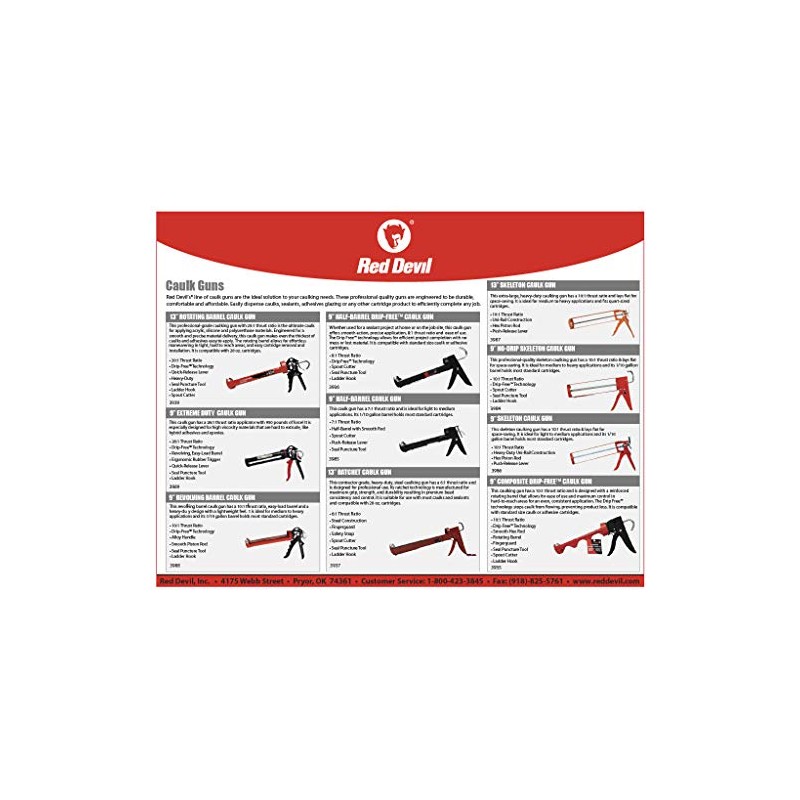 Red Devil 3985 9" Half Barrel Caulk Gun - Thrust