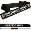 TITIKADI Birthday Crown and Sash, Men's Birthday Party Decoration (Black
