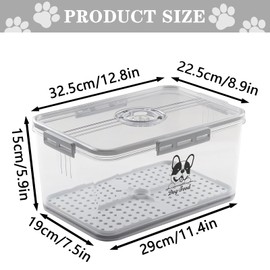 Lolytama Dog Food Container-Dog Treat Container-Airtight-Pet Food Storage Containers for Dog Cat Bird And Other Pet Food Storage Bin, Keep Fresh, Transparent Body, With Timetable Disk Bpa Free, Clear