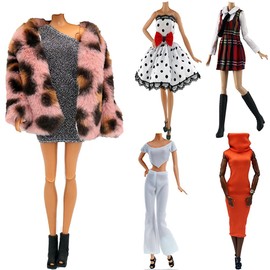 Doll Clothes, Lance Home 5 Sets Fashion Outfits Autumn Dresses Spring clothes Sweater Pants Shoes Socks Bag For 29cm Dolls Accessories Baby Gifts (D)