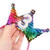 Agkvw Rainbow Birthday Crown Headband - Rainbow Glitter Girls Birthday