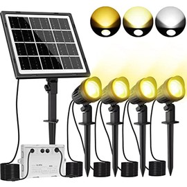 MEIKEE Solar Lights Outdoor, 4-in-1 Solar Landscape Lights, 4W/6V, IP66 Waterproof, 2700K/4000K/6000K Outdoor Solar Powered Landscape Spotlights for Garden Yard Driveway