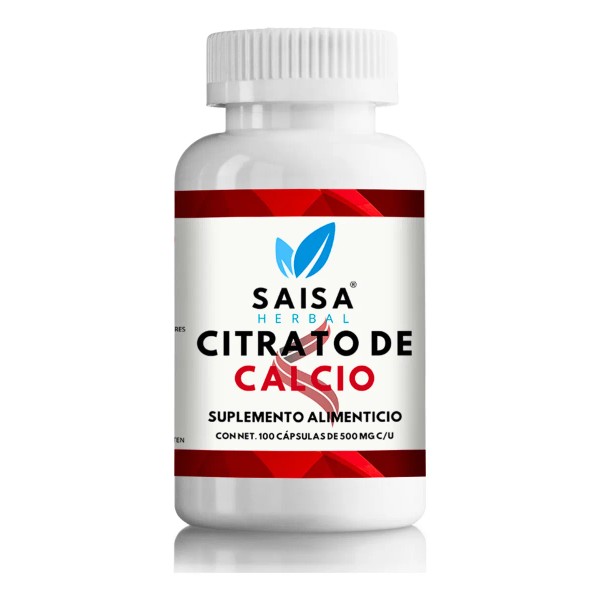Citrato de Calcio 100 Cps Suplemento Alimenticio Saisa Herbal Huesos