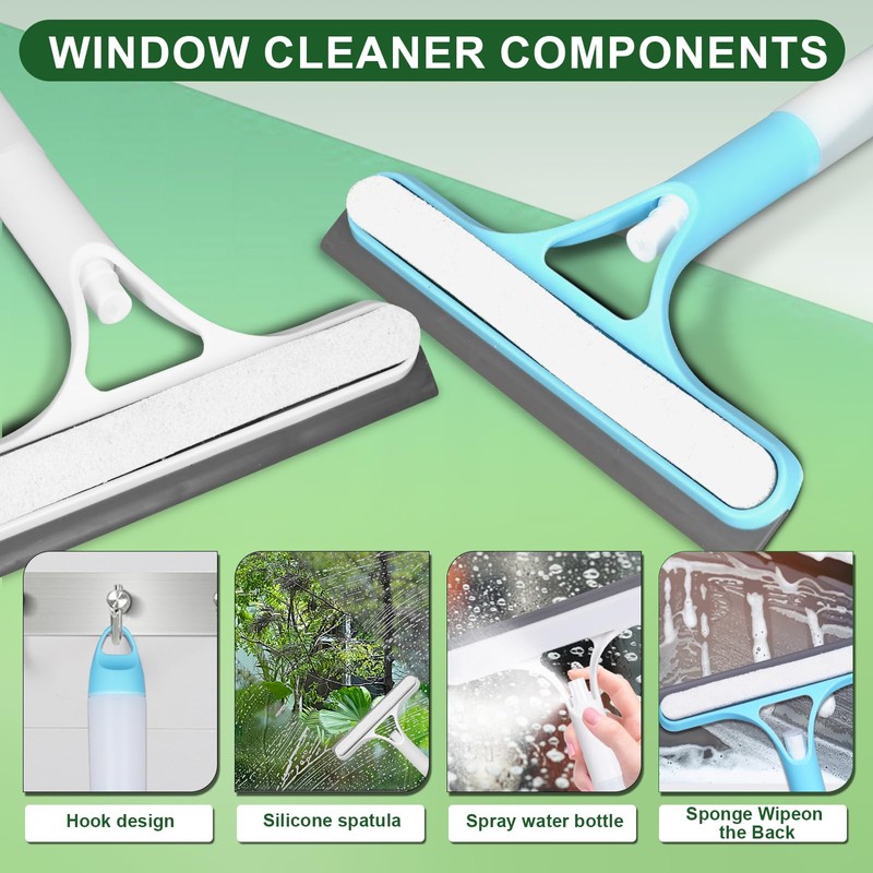 FZHZVVZPY 3 in 1 Window Cleaning Scraper, Window Squeegee with