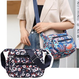 FAVORTALK Lightweight Nylon Women's Shoulder Bag Waterproof - Medium Crossbody Bag Shoulder Bag with Multiple Pockets Multi Pocket Handbags Women, B39116