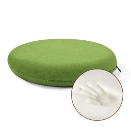 BUYUE Memory Foam Seat Cushion, Dia 13" Soft Velvet Round Stool Cushion Anti-Slip Chair Pads, S, Green