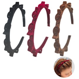 ZAHD 3 Pieces Hair Band with Clips, Women's Hair Band with Clips, Hairstyle Aid, Non-Slip Headband with Clips, Braided Hair Clips for Styling Long Short Hair