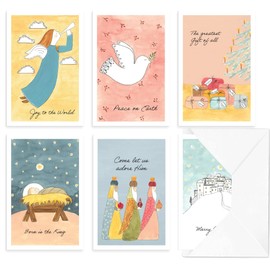 DiverseBee 18 Assorted Inspirational Christian Greeting Cards of Encouragement with Envelopes (6 Unique Designs) Bible Verse Quotes Motivational Scripture Cards, Bulk Religious Note Cards - 4x6 Inches