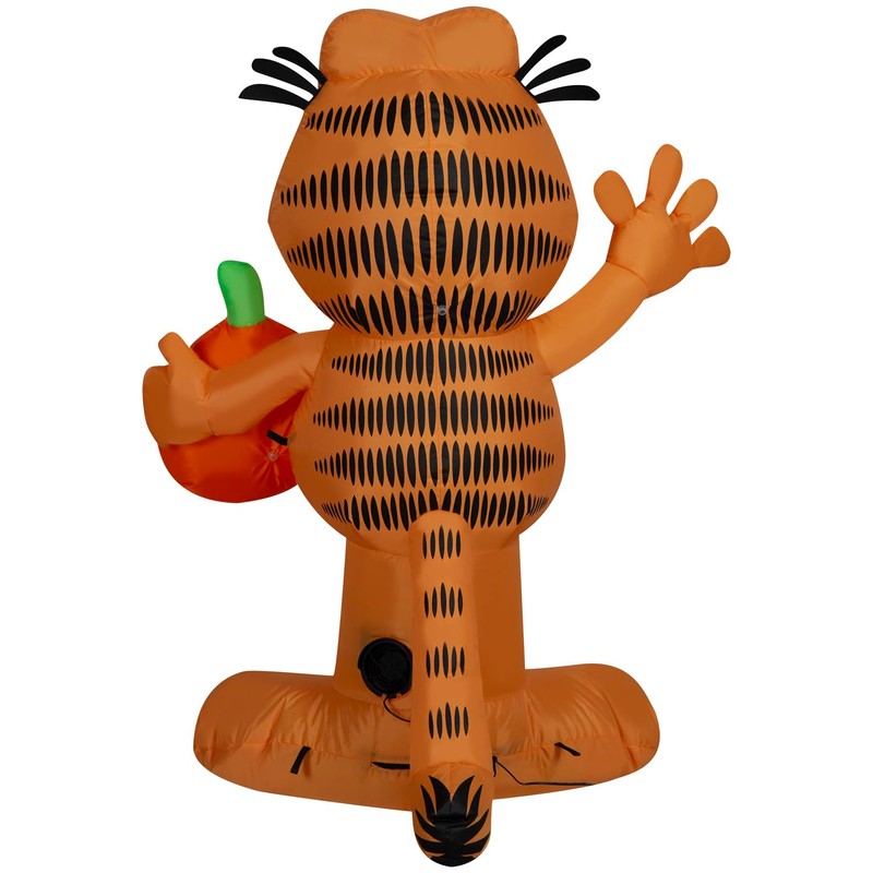 Gemmy Garfield w/JOL Pumpkin Airblown Inflatable, 3.5 ft Tall, Orange