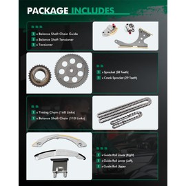 SCITOO 9-0195SC Engine Timing Chain Kit Sets Replaces for Buick Rainier for Chevy Colorado Trailblazer 4.2L 2.8L 3.5L 2.9L 3.7L