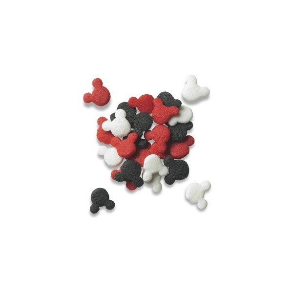 Confeti comestible con diseño de Mickey Mouse, rojo, negro, blanco, 8 onzas
