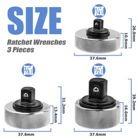 Mesee 3 Pieces Palm Ratchet Wrench Set Reversible Thumb Wheel Ratchet Wrenches 1/4", 3/8", 1/2" Drive Thumb Lever Finger Ratchets Mini Thumbwheel Ratcheting Socket Wrench Tool