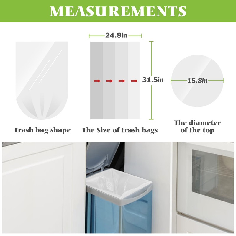 13 Gallon 120 Counts Strong Trash Bags Tall Kitchen Garbage