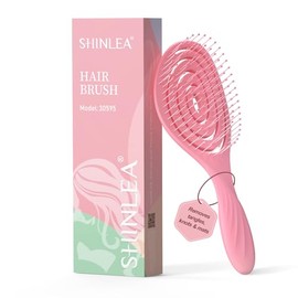 SHINLEA Detangle Hair Brush Anti Tangle Hair Brush, Detangling Wet & Dry Hair Brush Spiral Hairbrush for Women, Men, kids, Glide Through Tangles For All Hair Types (Pink)