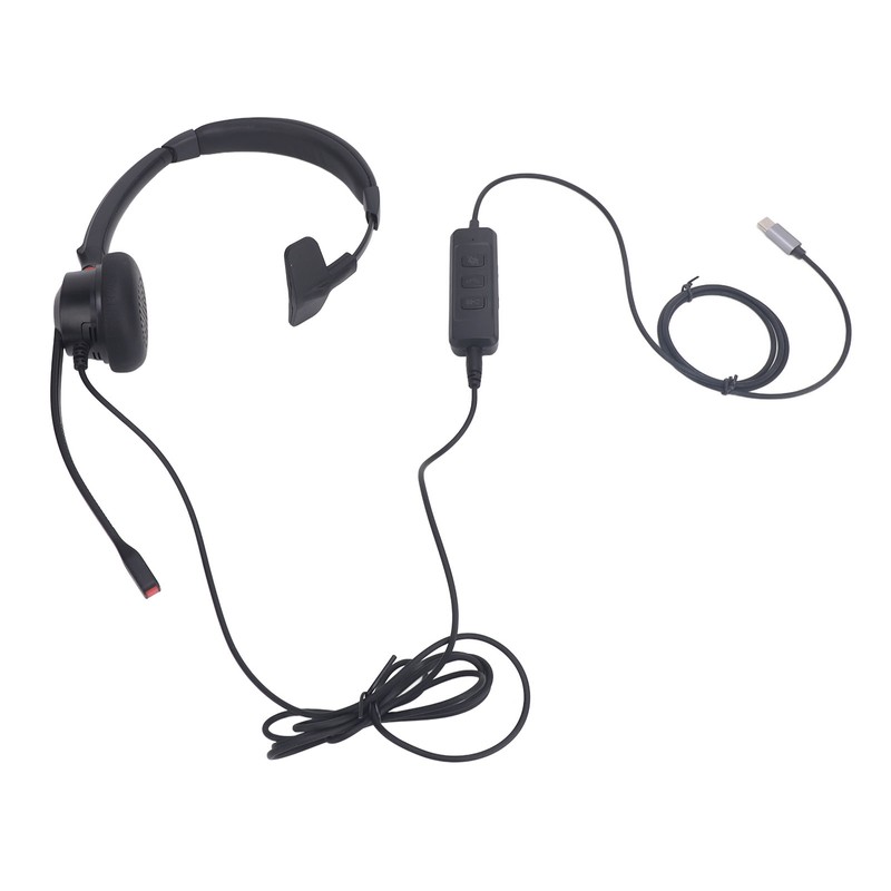 Telephone Headset Noise Canceling Single Ear Comfortable USB C to