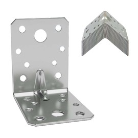 12 Pcs Corner Braces Brackets, Heavy Duty Angle Brackets, 70x70x55mm, 2mm Thick, Metal Steel Galvanised, L Shaped Bracket for Fixing and Repairing Cabinets Furniture, DIY Projects