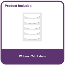 C-Line Mini Size 5-Tab Poly Index Dividers with Pockets, for 5.5 x 8.5, 6 x 9 and 8.5 x 11 Binders, Assorted Colors, One 5-Tab Set (03750)