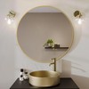 WFEVL Gold Round Mirror,Bathroom 24 Inch Vanity Wall Mirror,Modern Circle