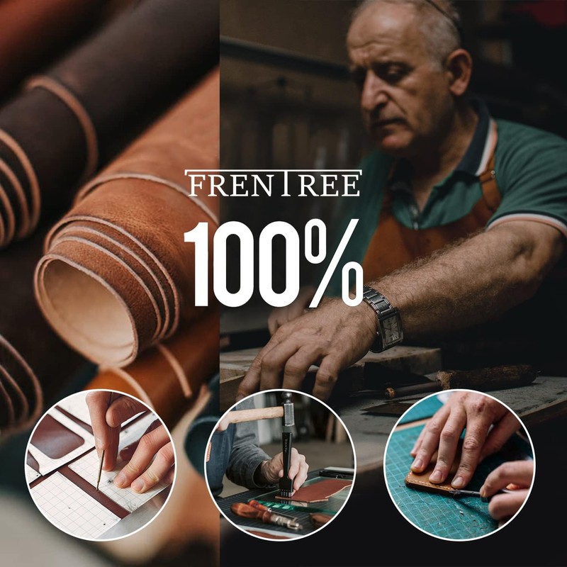 Frentree Kartenetui aus 100% Leder, RFID-Schutz, Mini-Geldbörse für Karten, Scheine