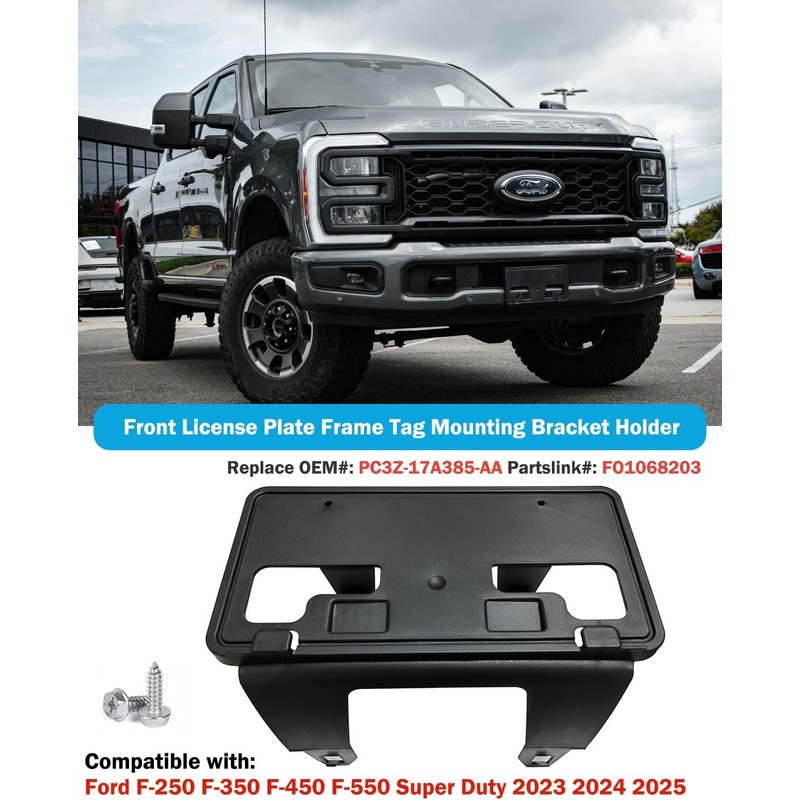 Front License Plate Frame for Ford F250 F350 F450 F550