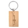 keepdrum Trumpet Wooden Rectangle Keyring Gift for Musicians, natural, Unit