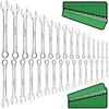 SWANLAKE 32-Piece Combination Wrench Set, SAE and Metric, 1/4"-1" &